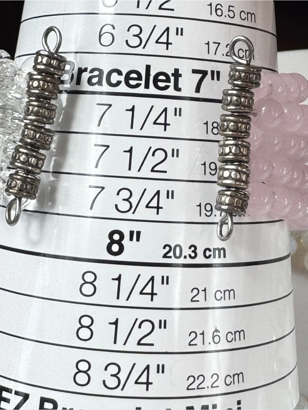 Silver Stack Glass Beads Bracelet